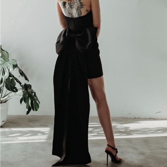 Meshki Meredith Strapless Bow Mini Dress - Black Size Small - SOLD OUT ONLINE - Picture 6 of 6